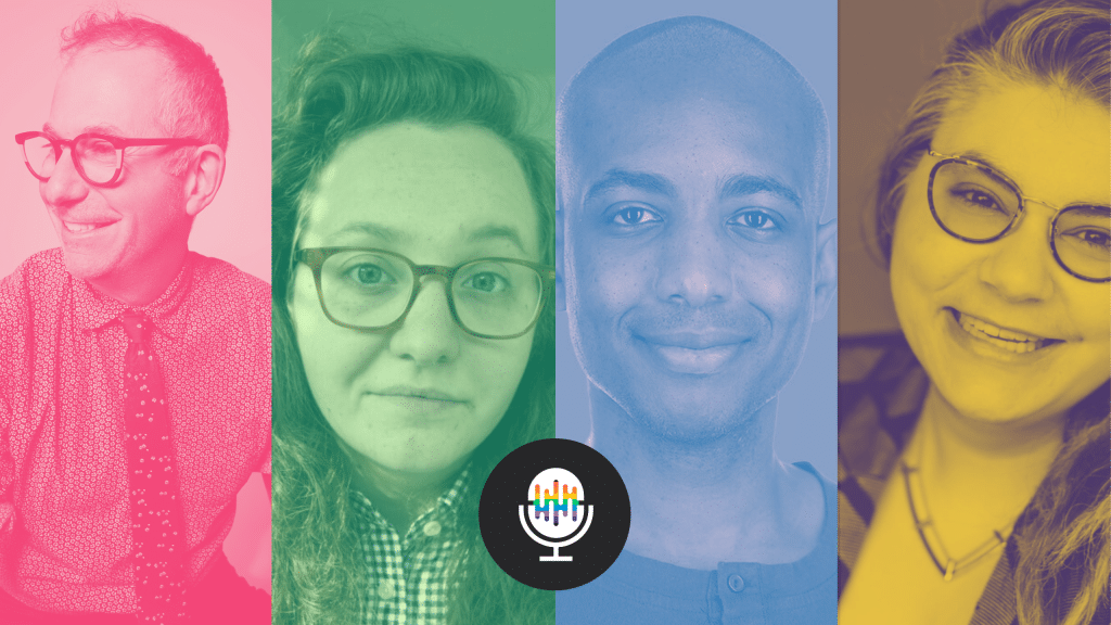 (left to right) Ken Schneck, H.L. Comeriato, Juan Michael Porter II and Jasmine Mithani