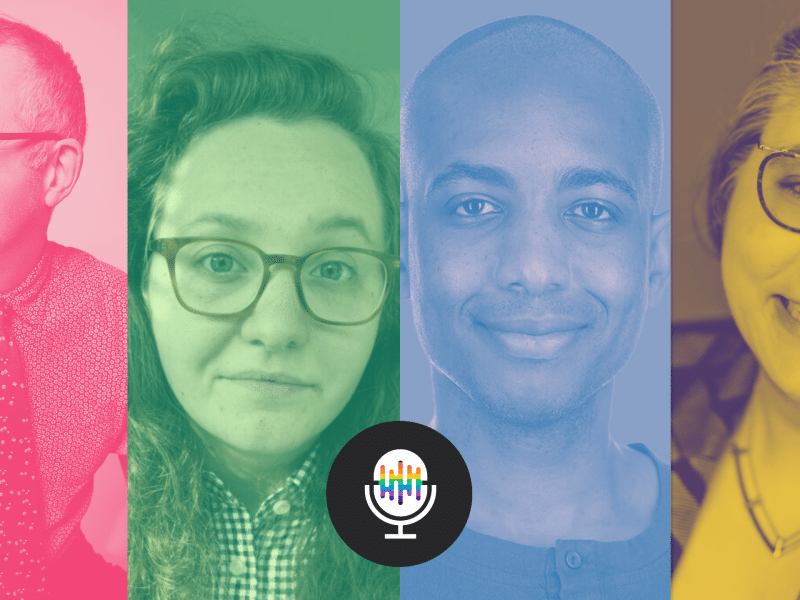 (left to right) Ken Schneck, H.L. Comeriato, Juan Michael Porter II and Jasmine Mithani