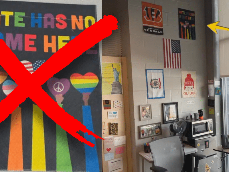 Ohio school district bans ‘Hate Has No Home Here’ poster over inclusion of rainbow, trans flags