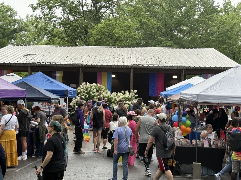Grey skies. Light mists. All rainbows at Mansfield Pride.